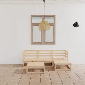 Set mobilier de grădină, 5 piese, lemn masiv de pin