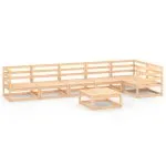 Set mobilier relaxare de grădină, 7 piese, lemn masiv de pin