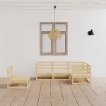 Set mobilier de grădină, 5 piese, lemn masiv de pin