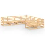 Set mobilier de grădină, 8 piese, lemn masiv de pin