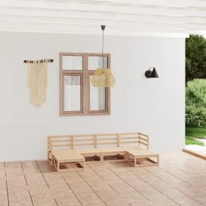 Set mobilier de grădină, 6 piese, lemn masiv de pin