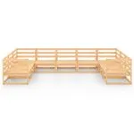 Set mobilier de grădină, 9 piese, lemn masiv de pin