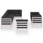 Set mobilier de grădină cu perne, 8 piese, lemn masiv de pin