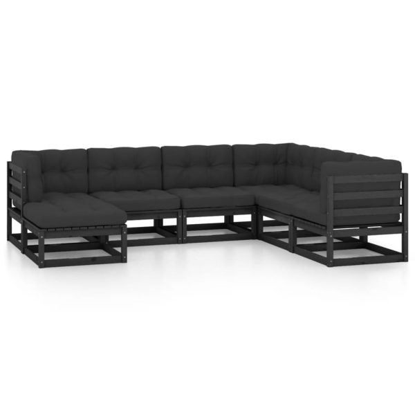 Set mobilier de grădină cu perne, 7 piese, lemn masiv de pin