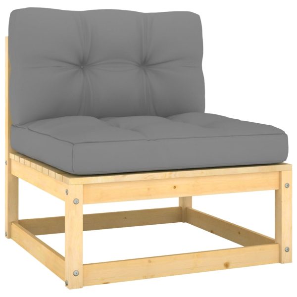 Set mobilier grădină cu perne, 9 piese, lemn masiv de pin