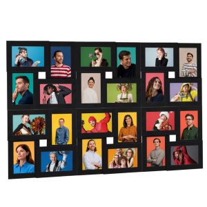 Ramă foto colaj pentru 24x (10×15 cm) foto, negru, MDF