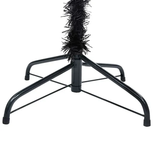 Brad Crăciun pre-iluminat cu set globuri, negru, 240 cm, PVC