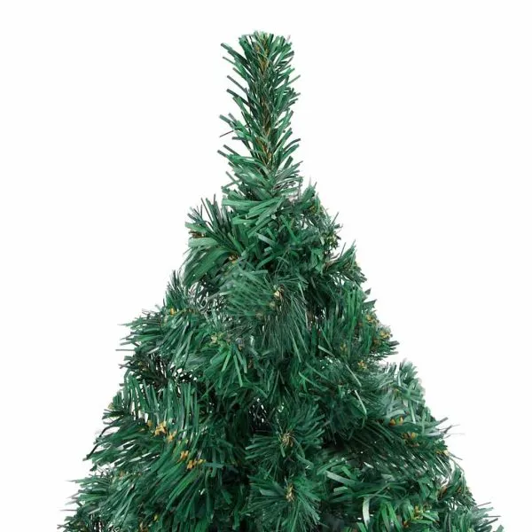 Brad de Crăciun pre-iluminat cu set globuri, verde, 210 cm, PVC