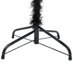 Brad Crăciun pre-iluminat cu set globuri, negru, 210 cm, PVC