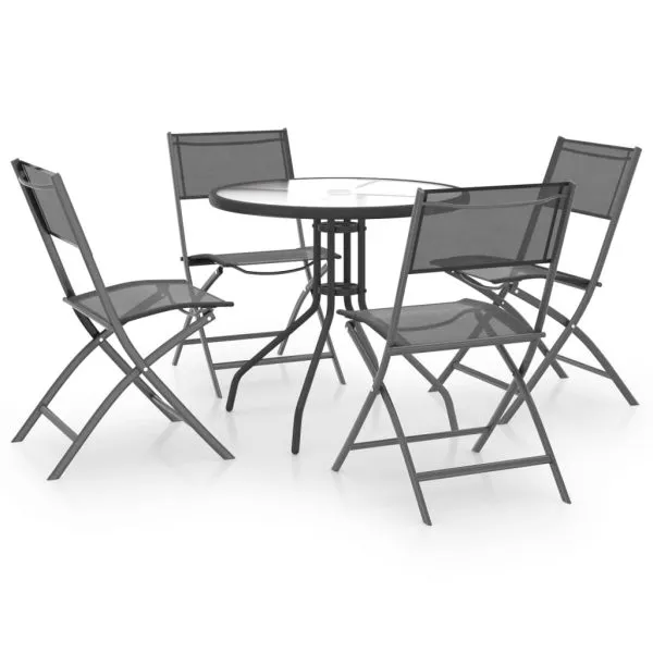 Set mobilier de exterior, 5 piese, oțel