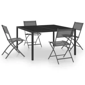 Set mobilier de exterior, 5 piese, oțel