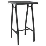 Set mobilier de bar pentru grădină, 5 piese, negru