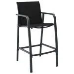 Set mobilier de bar pentru grădină, 5 piese, negru