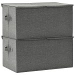 Cutii de depozitare 2 buc. antracit 50x30x25 cm material textil