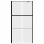 Paravan duș walk-in, negru, 100×195 cm, sticlă ESG transparentă