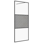 Paravan de duș walk-in negru 115×195 cm sticlă ESG transparentă
