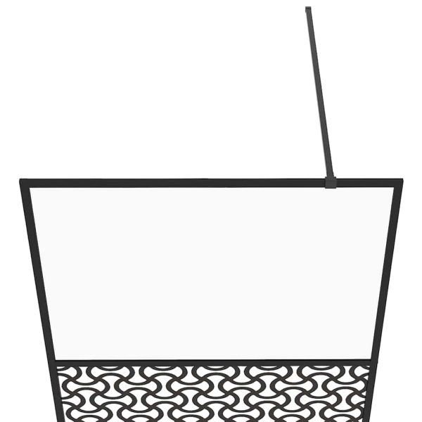 Paravan de duș walk-in negru 115×195 cm sticlă ESG transparentă