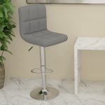 Scaun de bar, gri deschis, material textil