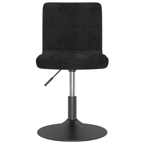 Scaun de bar pivotant catifea neagră