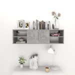 Raft de perete, gri beton, 102x30x29 cm, PAL