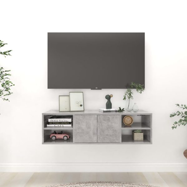 Raft de perete, gri beton, 102x30x29 cm, PAL