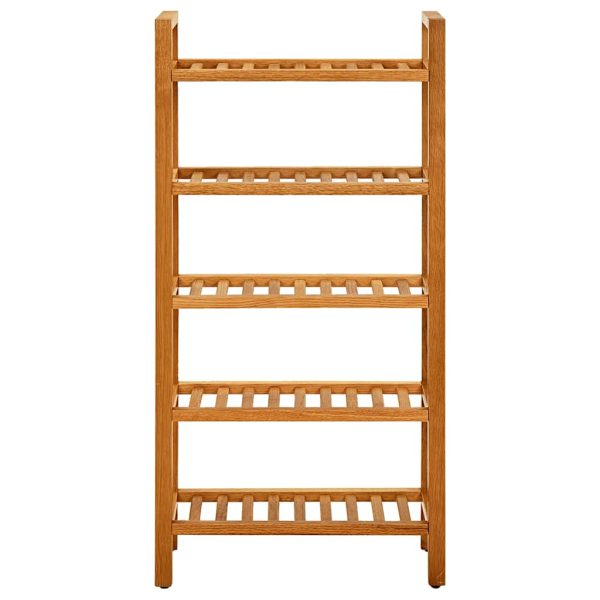 Pantofar cu 5 rafturi, 50x27x100 cm, lemn masiv de stejar