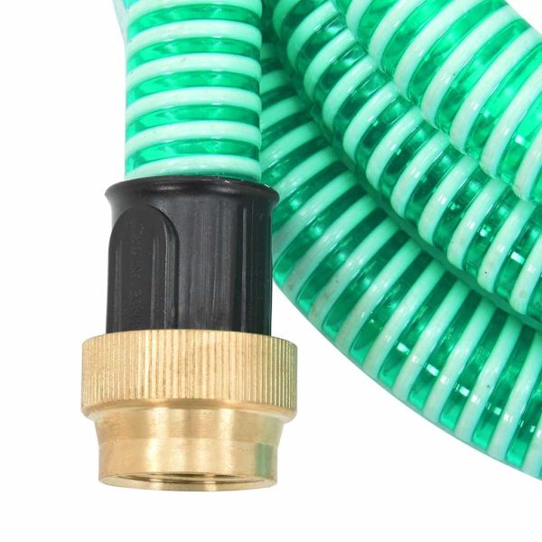 Furtun de aspirație cu racorduri din alamă, verde 1,1″ 20 m PVC