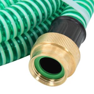 Furtun de aspirație cu racorduri din alamă, verde 1,1″ 25 m PVC