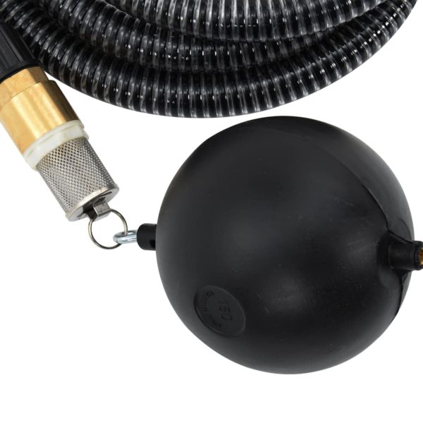 Furtun de aspirație cu racorduri din alamă, negru 1,1″ 5 m, PVC