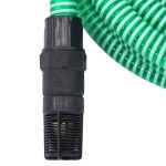 Furtun de aspirație cu racorduri din PVC, verde 1″ 7 m, PVC
