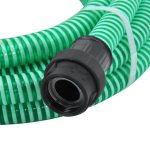 Furtun de aspirație cu racorduri din PVC, verde 1″ 7 m, PVC