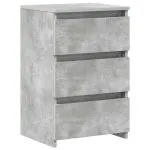 Noptiere, 2 buc., gri beton, 40x35x62,5 cm, lemn compozit