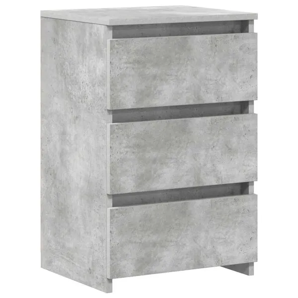 Noptiere, 2 buc., gri beton, 40x35x62,5 cm, lemn compozit