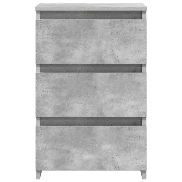 Noptiere, 2 buc., gri beton, 40x35x62,5 cm, lemn compozit