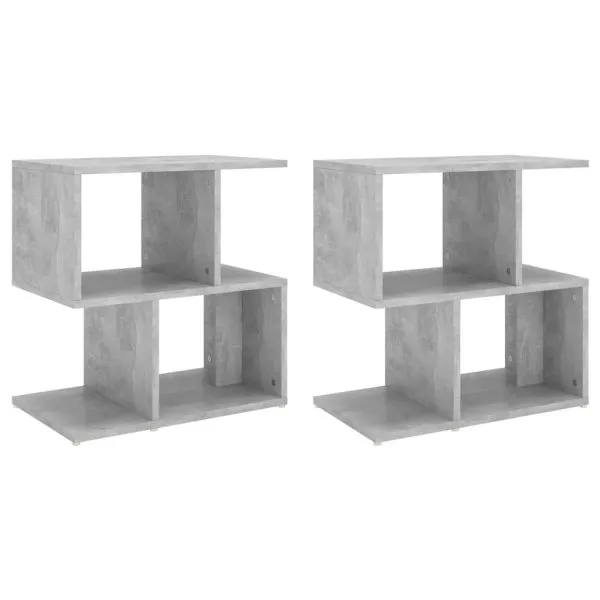Noptiere, 2 buc., gri beton, 50x30x51,5 cm, PAL