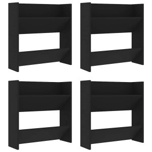 Pantofare de perete, 4 buc., negru, 60x18x60 cm, PAL
