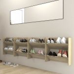 Pantofare de perete, 4 buc., stejar sonoma, 60x18x60 cm PAL