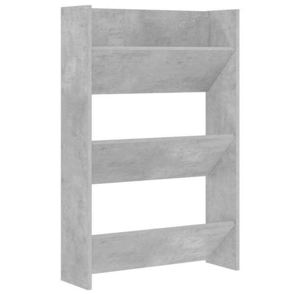 Pantofar de perete, gri beton, 60x18x90 cm, PAL