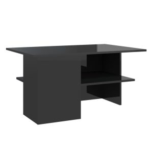 Măsuță de cafea negru extralucios 90x60x46,5 cm lemn prelucrat