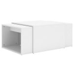 Set măsuțe de cafea suprapuse, 3 piese, alb, 60x60x38 cm