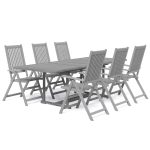 Set mobilier de grădină, 7 piese, lemn masiv de acacia