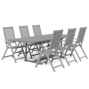 Set mobilier de grădină, 7 piese, lemn masiv de acacia