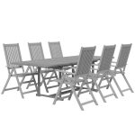 Set mobilier de grădină, 7 piese, lemn masiv de acacia