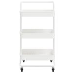 Cărucior de bucătărie 3 niveluri alb 42x35x85 cm fier și ABS