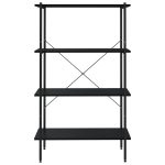Unitate cu rafturi pe 4 niveluri, negru, 80x40x130 cm