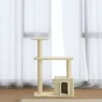 Ansamblu pisici cu stâlpi din funie de sisal, crem, 70 cm