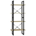 Bibliotecă cu 4 rafturi, stejar sonoma, 60x30x140 cm, PAL