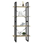 Bibliotecă cu 4 rafturi, stejar sonoma, 60x30x140 cm, PAL