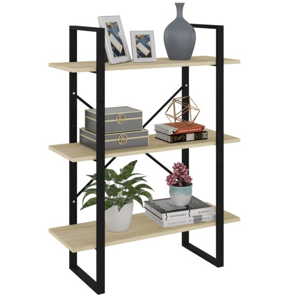 Bibliotecă, stejar sonoma, 80x30x105 cm, PAL