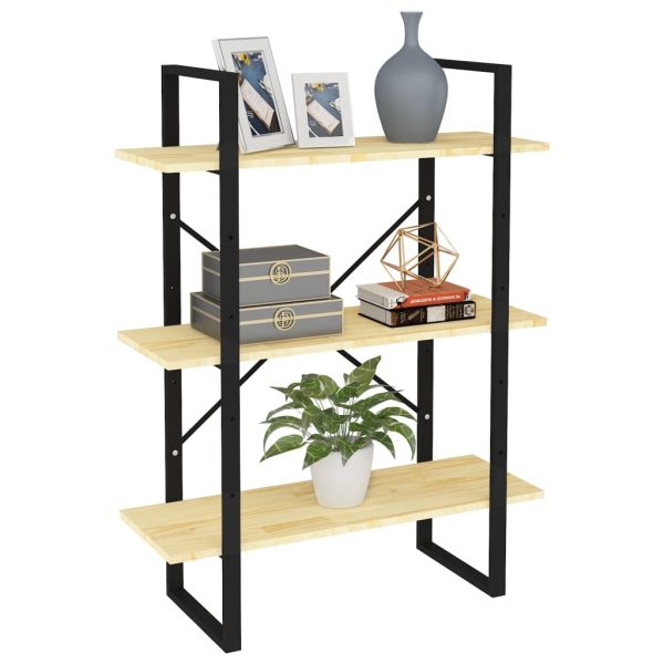 Bibliotecă cu 3 rafturi, 80x30x105 cm, lemn masiv de pin